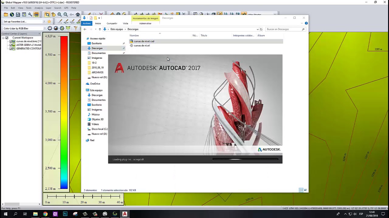 Curvas de nivel desde Earth, global mapper, Autocad hasta SketchUp