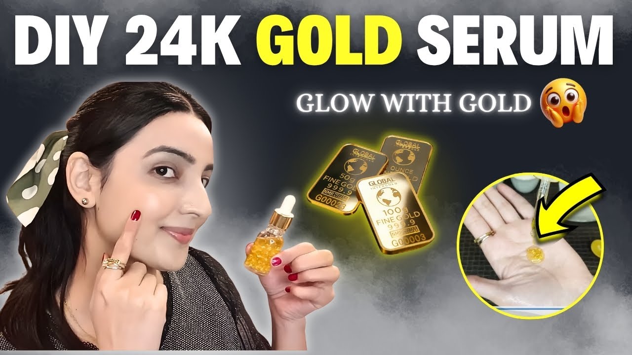 24K Gold Serum 💛 Make Your Skin Glow Like Gold Naturally | At Home Remedy