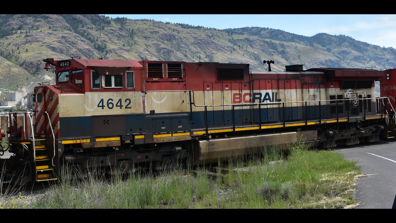 CN/IC 2717 Leads L587 w/BC RAIL 4642 at Campbell Creek & Kamloops BC