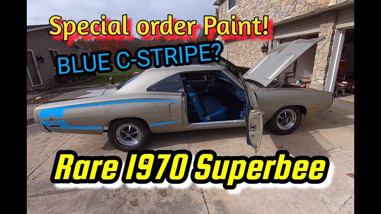 Rare 1970 Dodge Super bee with special order silver paint and blue reverse C-stripe