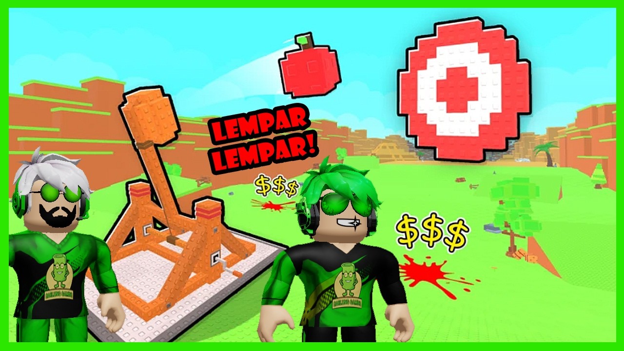 Darlung & Wak Darlung Menggunakan Catapult Besar Untuk Melempar Buah-Buahan Unik Di Roblox