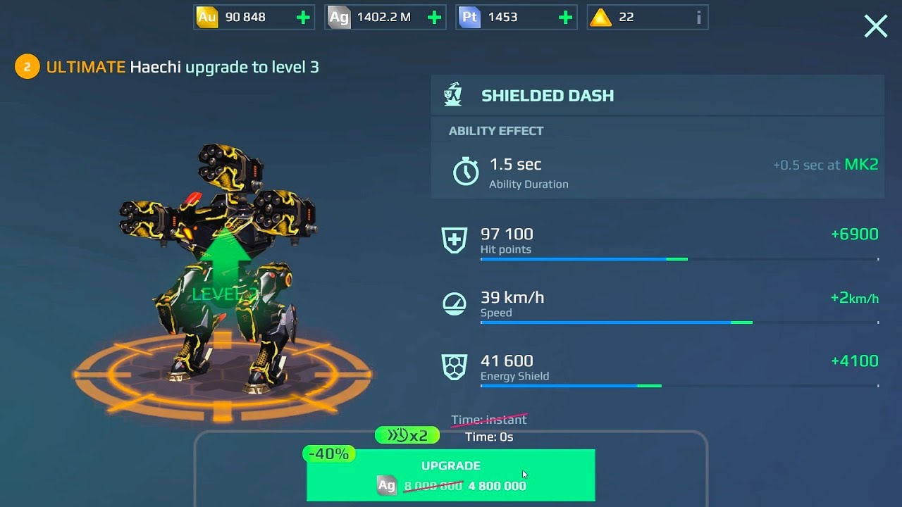 War Robots : Ultimate Haechi Upgrade cost MK1 - MK3 #warrobots