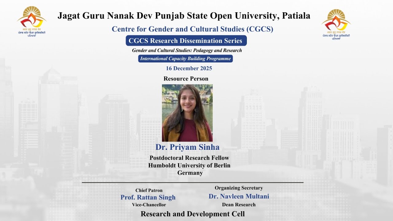 CGCS Research Dissemination Series  (Gender and Cultural Studies: Pedagogy and Research) Day-1