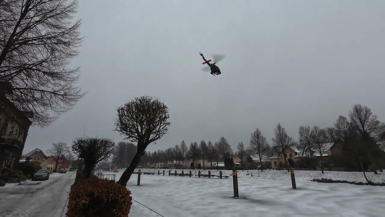 Crossing the frozen river (Elde) on the Helicopter Eachine HUEY 7.2.2026
