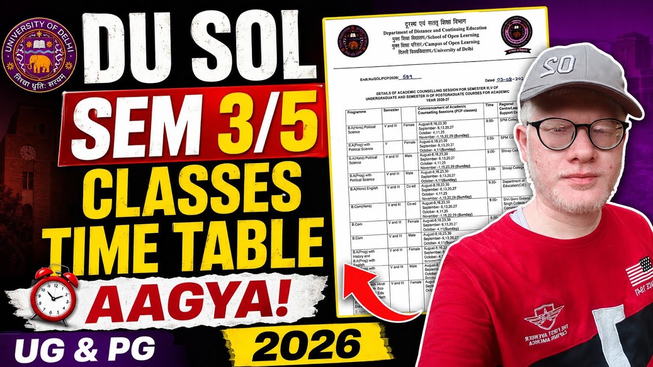 DU SOL sem 3/5 UG-PG classes starts | Time table yahan hai ⏰
