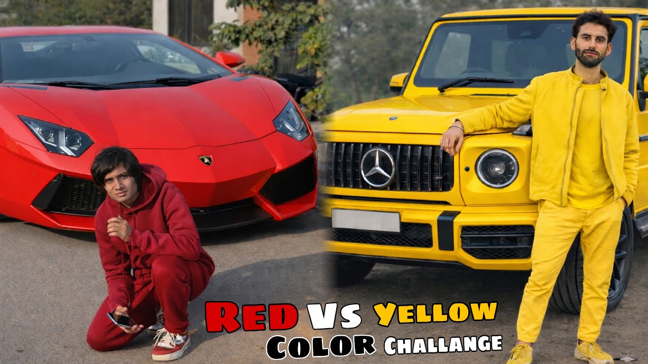 Yellow Vs Red Color Challange For 24 Hours  