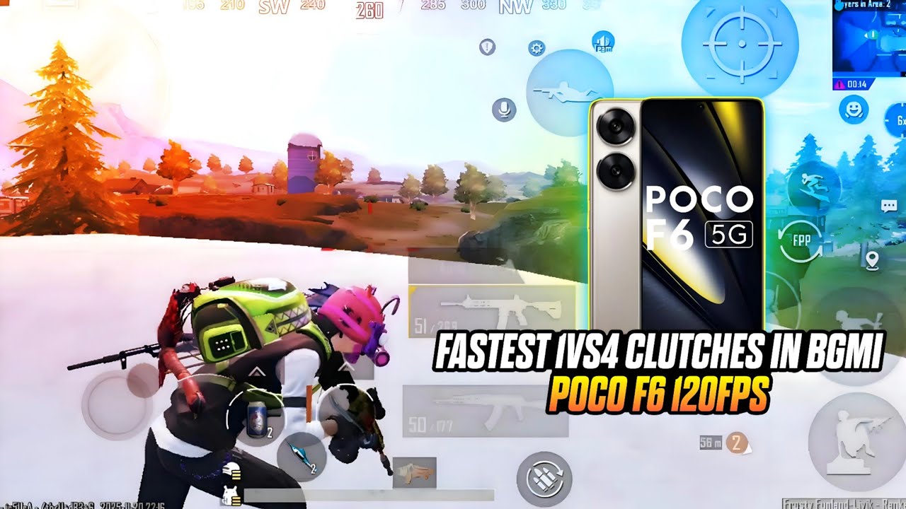 Fastest 1vs4  clutches in bgmi 🔱 poco f6