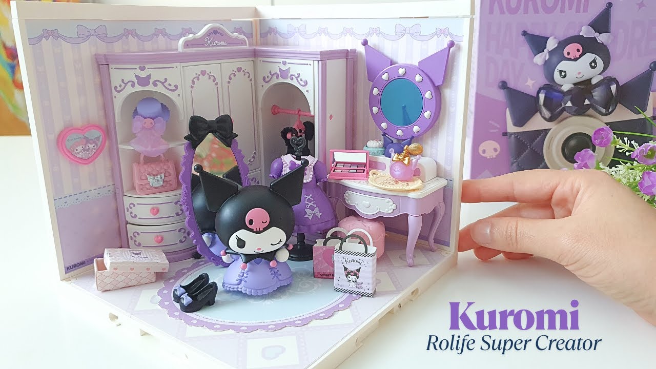 Unboxing & Assembling the Rolife Super Creator Kuromi Dressing Room! Miniature Dollhouse DIY Kit