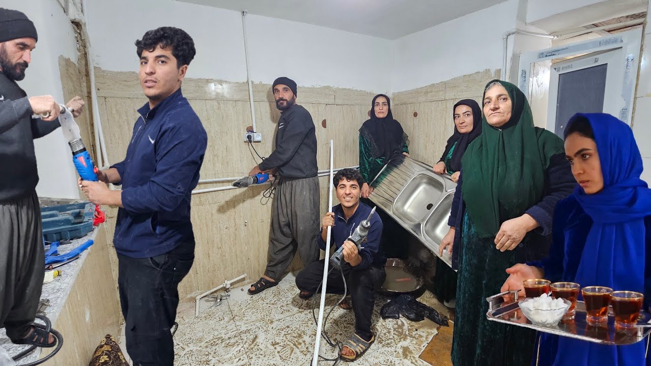 A Delightful Family Day: Hussein and Fereshteh's New Home Plumbing on a Rainy Day🌧👨‍👩‍👦🏠