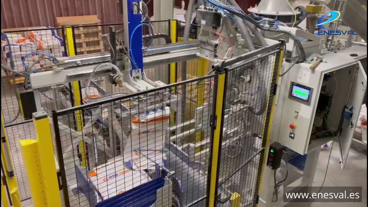Llenadora de sacos con sistema de sellado de saco de papel con termoselladora automática - Enesval