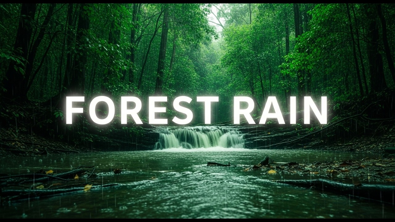ASMR Rain in the Forest 🌿 | Heavy Rain & Stream Sounds | 4 Hours