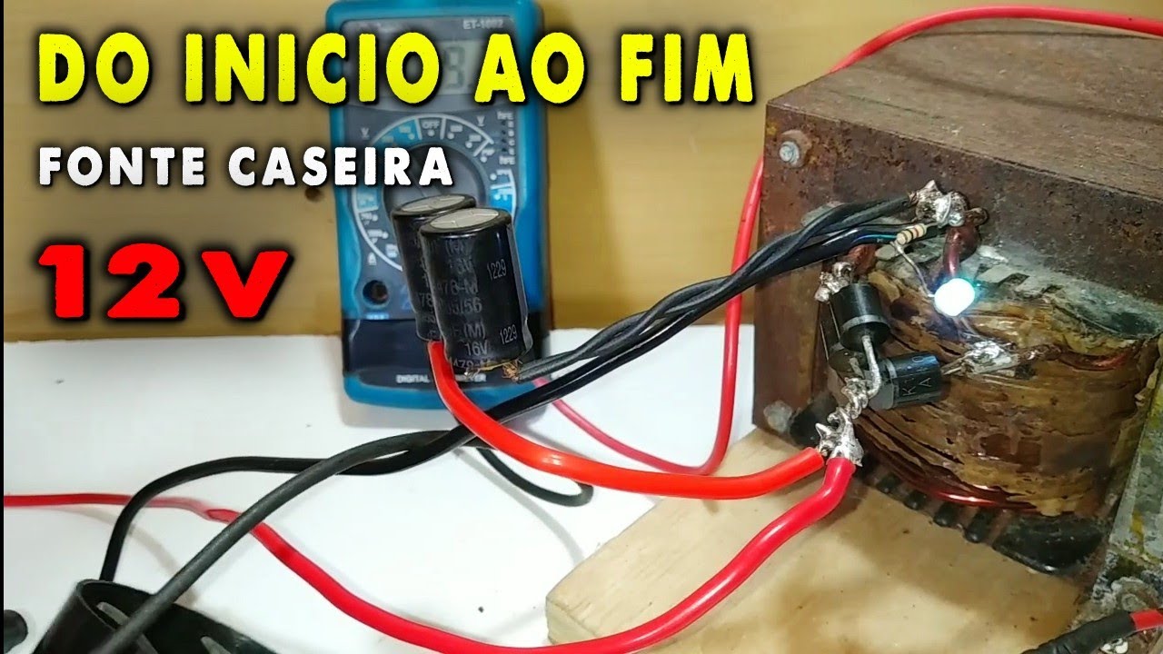 Como Fazer FONTE 12v para SOM AUTOMOTIVO Carregador 14v com RETIFICAÇÃO de TAPE CENTRAL