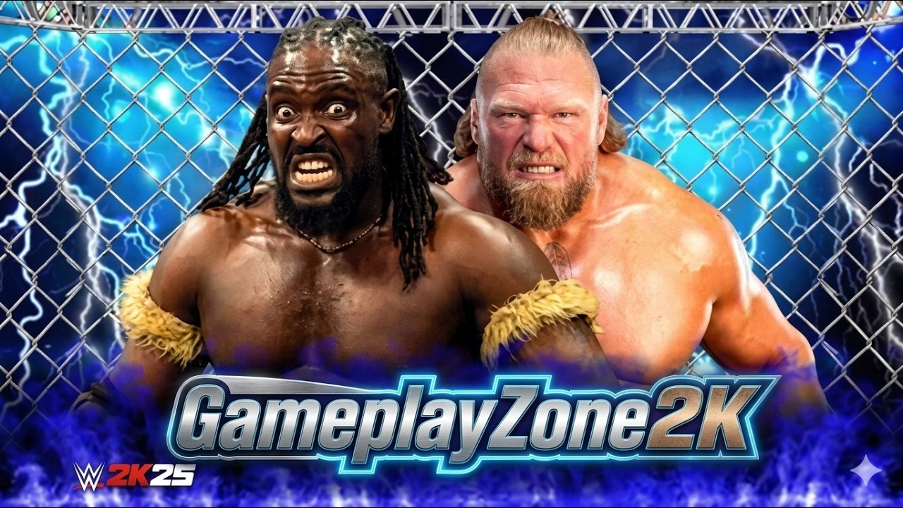BROCK LESNAR vs OBA FEMI! 💥 SHOCKING Steel Cage War! (WrestleMania WWE 2K25 Gameplay)