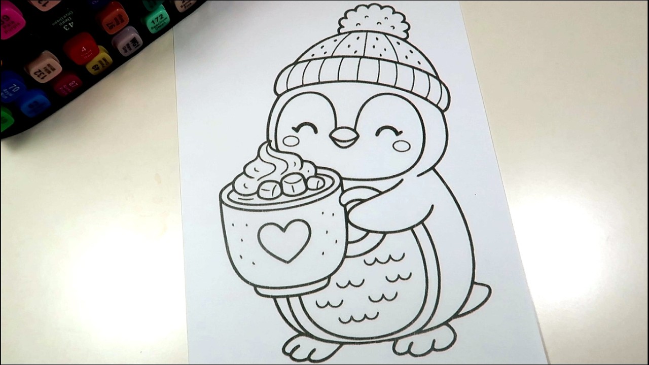ASMR Penguin Coloring - Cute Painting Art