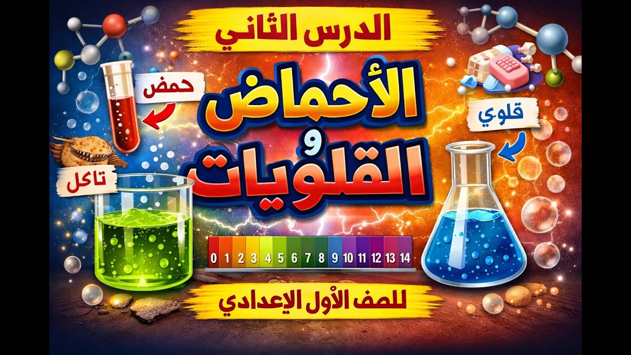 الدرس الثاني الأحماض والقلويات للصف الاول الاعدادي
