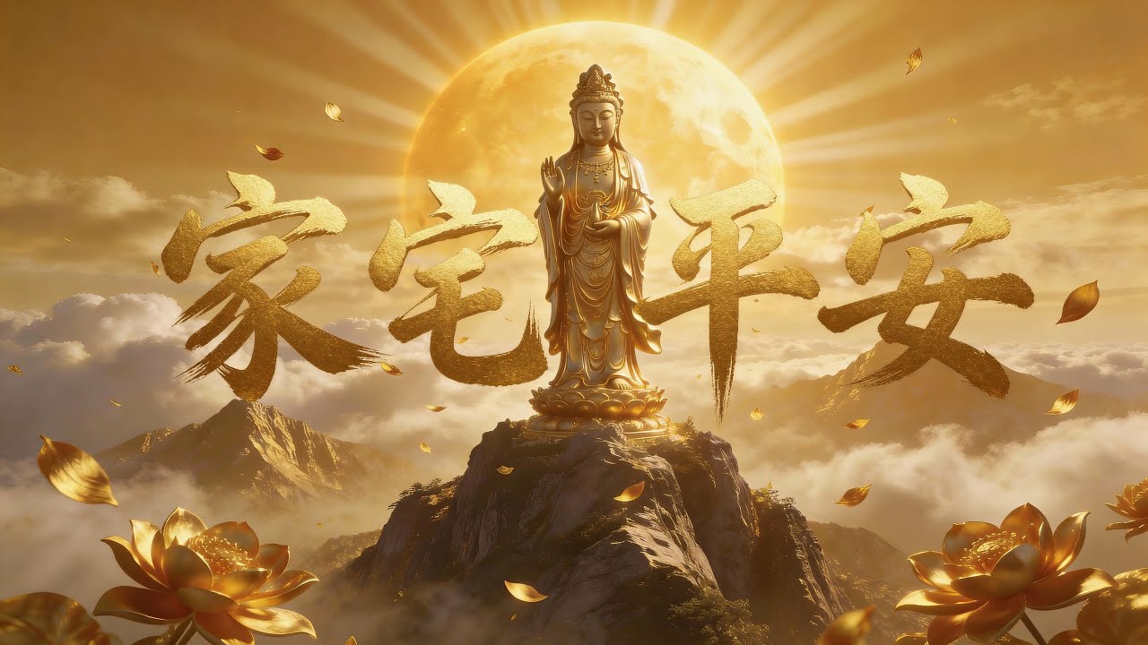 【家宅平安】至诚顶礼！观音金光普照：2小时六字大明咒，消灾免难，护佑全家出入平安、万事顺遂