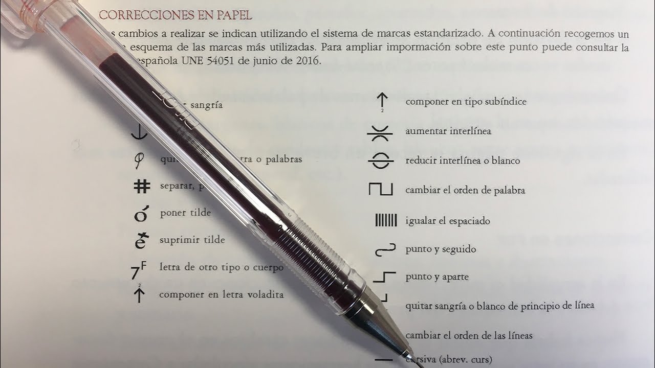 Marcas de correcciones
