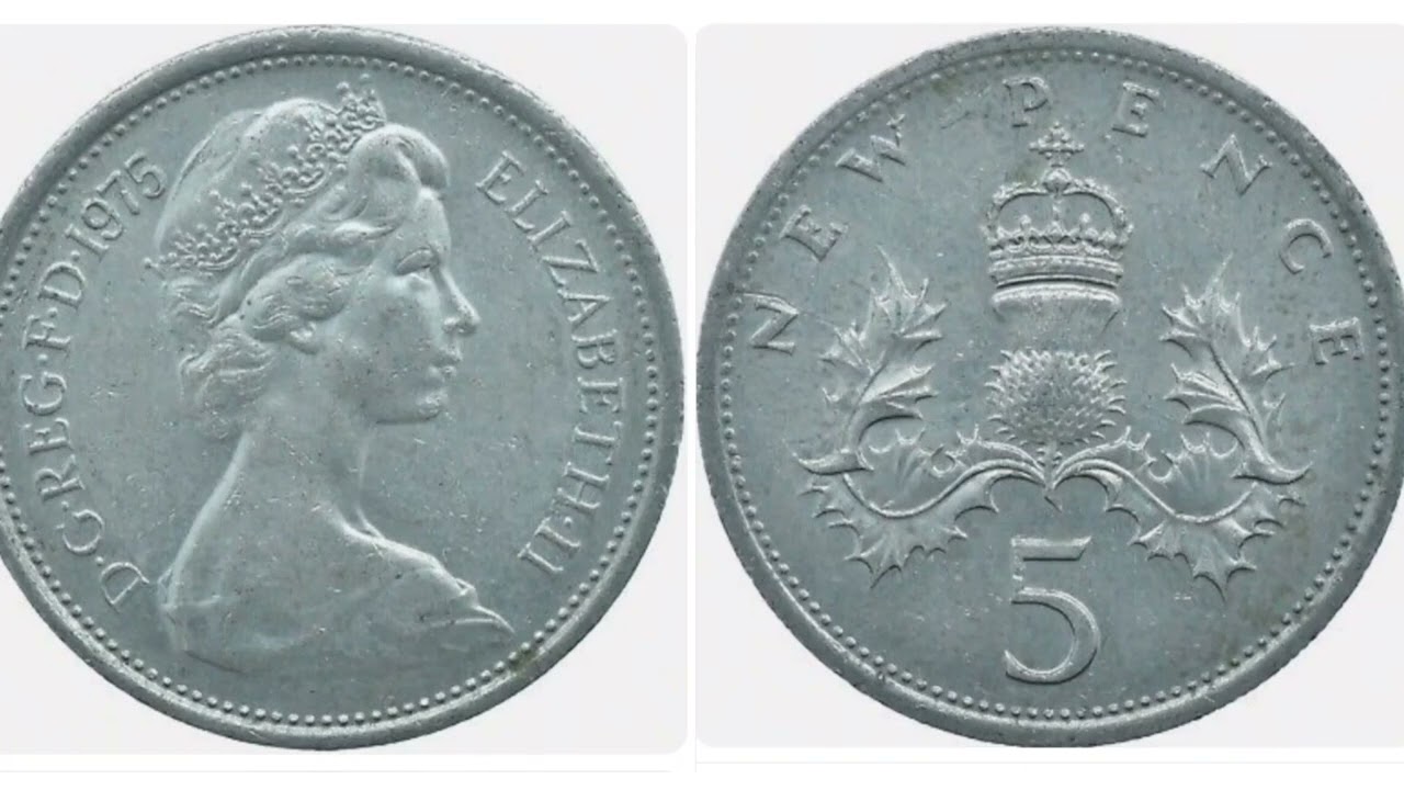 UK 1975 5 New Pence Coin VALUE + REVIEW Queen Elizabeth II 5p Coin