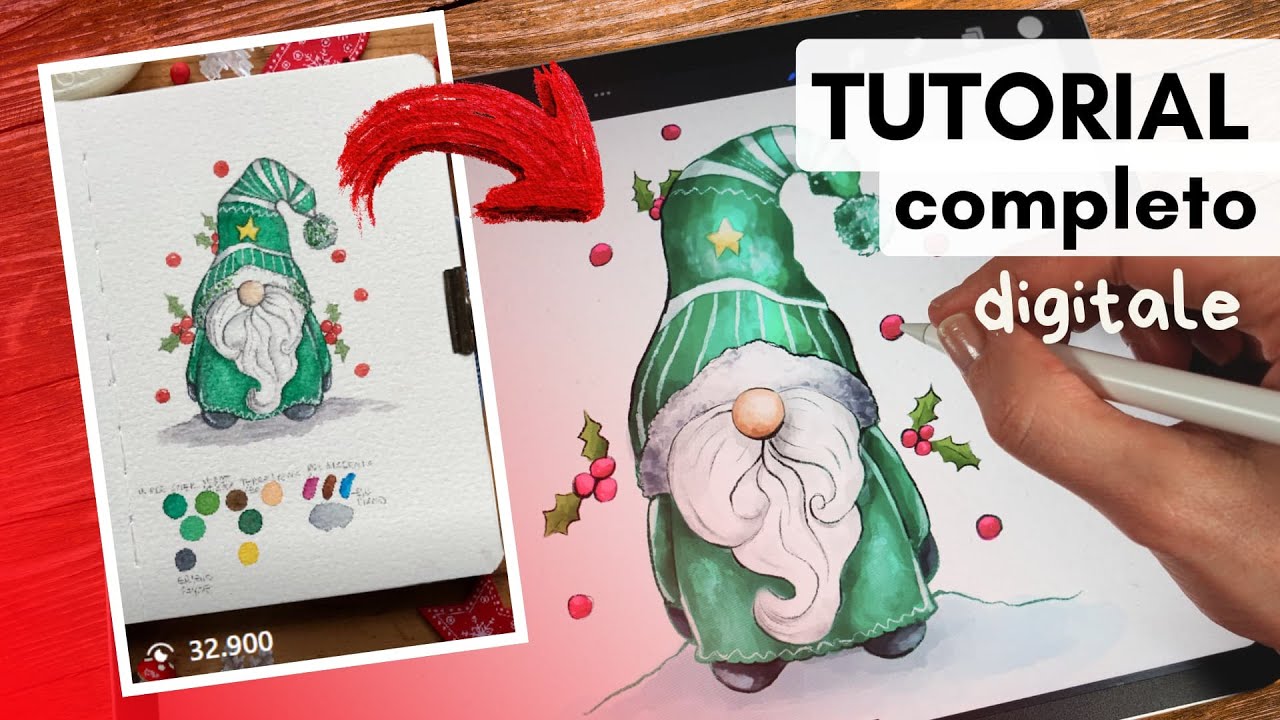 COLORARE UNO GNOMO NATALIZIO con Procreate – TUTORIAL colorazione digitale