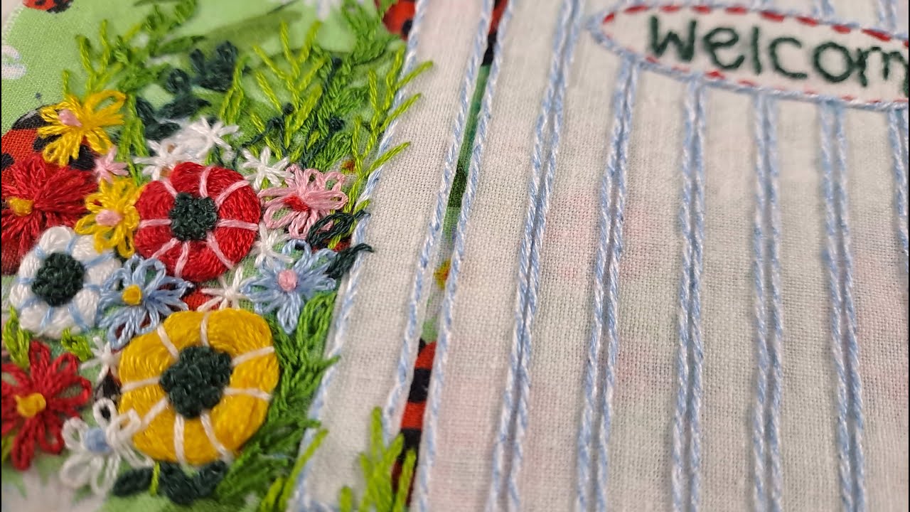 Easy Floral Embroidery | Let's Stitch A Garden Gate Block