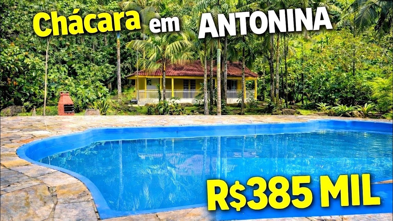 CHÁCARA COM PISCINA E RIO PERTO POR R$385 MIL – ANTONINA-PR