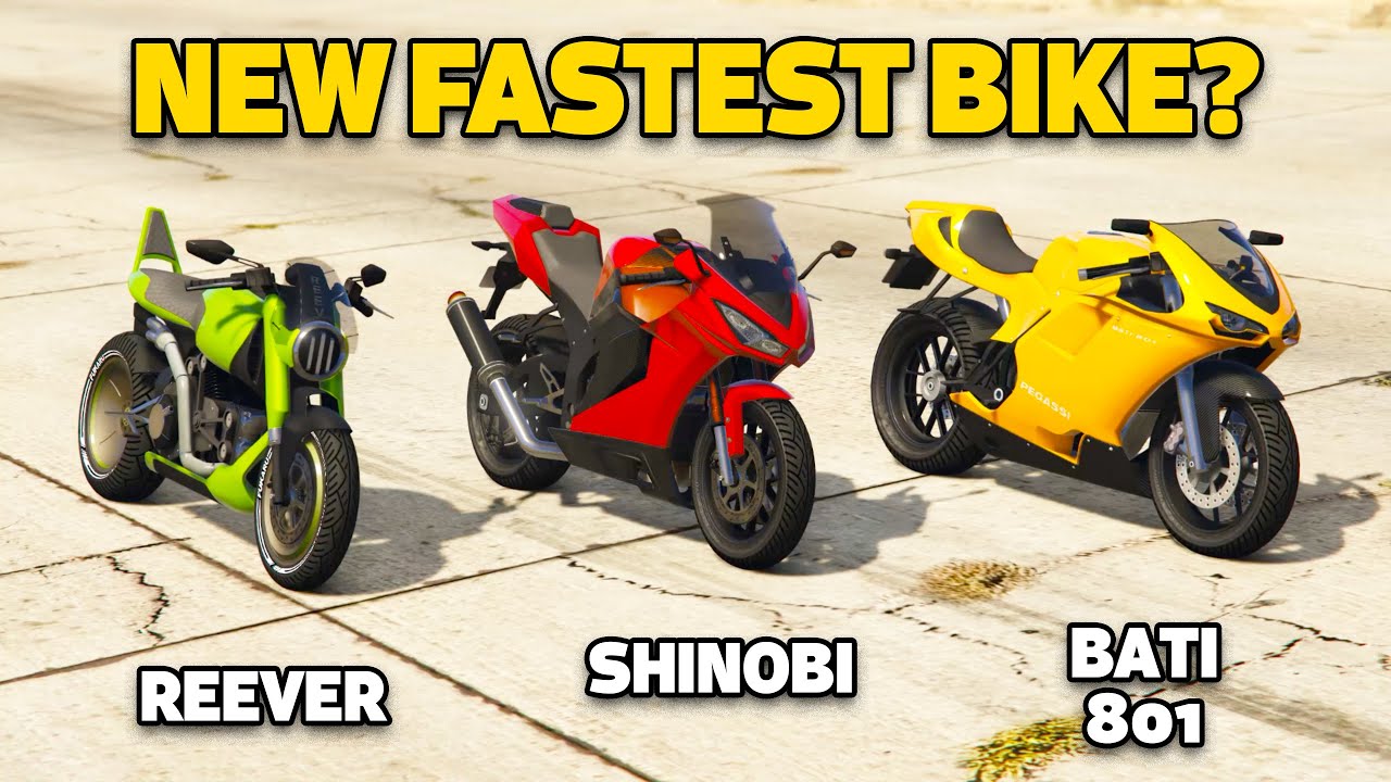 GTA 5 Online: REEVER VS SHINOBI VS BATI 801 (WHICH IS FASTEST MOTORCYCLE?)