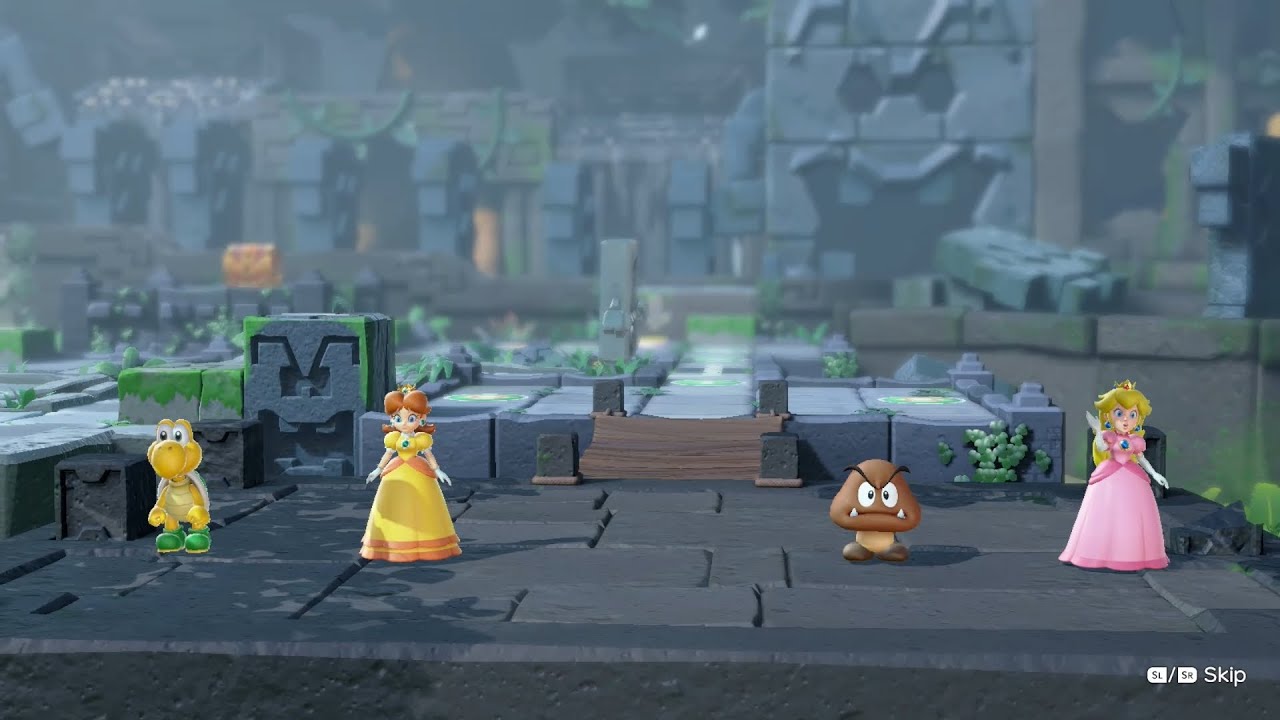 Super Mario Party Partner Party #909 Domino Ruins Treasure Hunt Koopa & Daisy vs Goomba & Peach