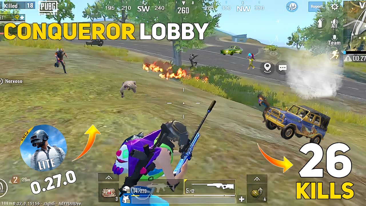NEW UPDATE 0.27.0 INTENSE GAMEPLAY 🔥 | CONQUEROR LOBBY FIGHT? | PUBG LITE BGMI LITE