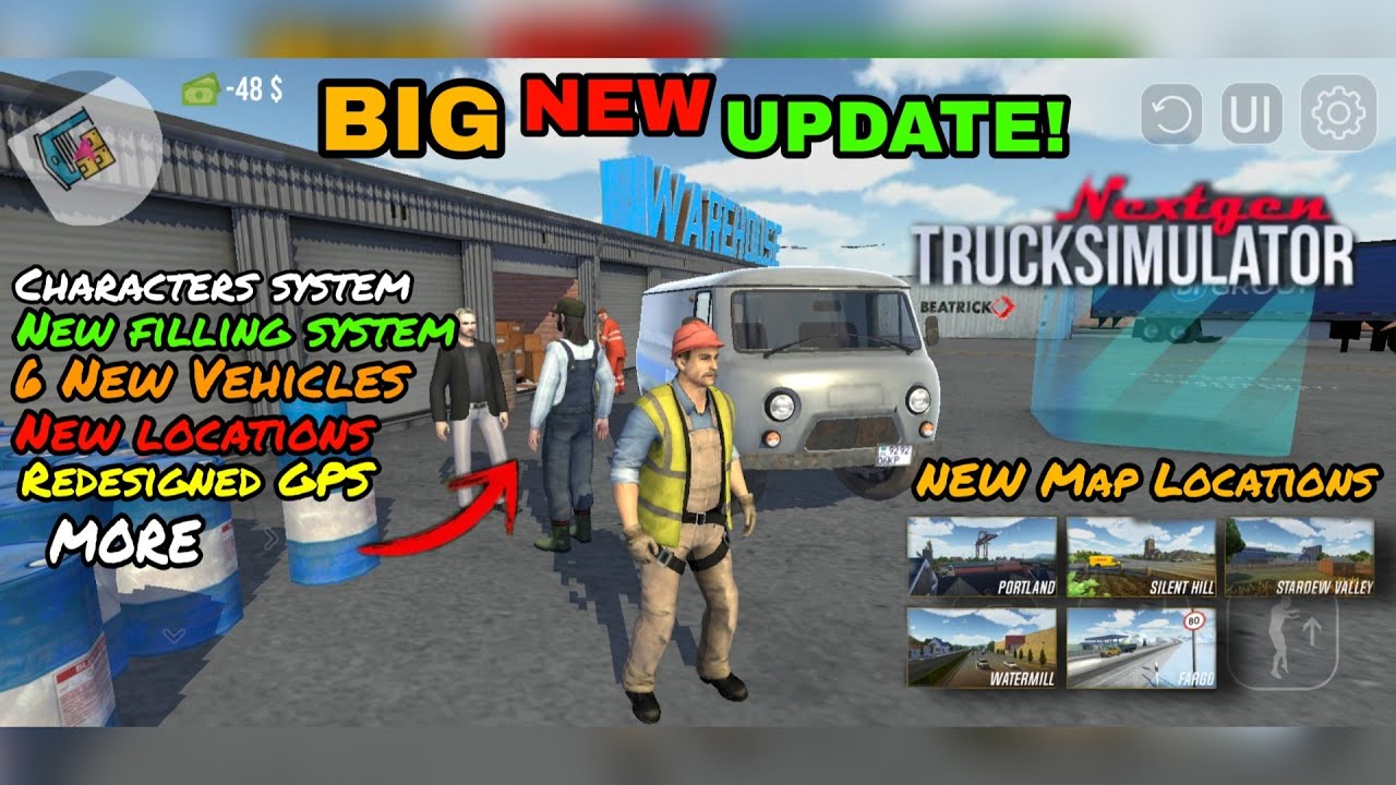 Nextgen Truck Simulator Update - New Characters, Cars, Trailers, Map, ReSpawn, Drift Mode & More