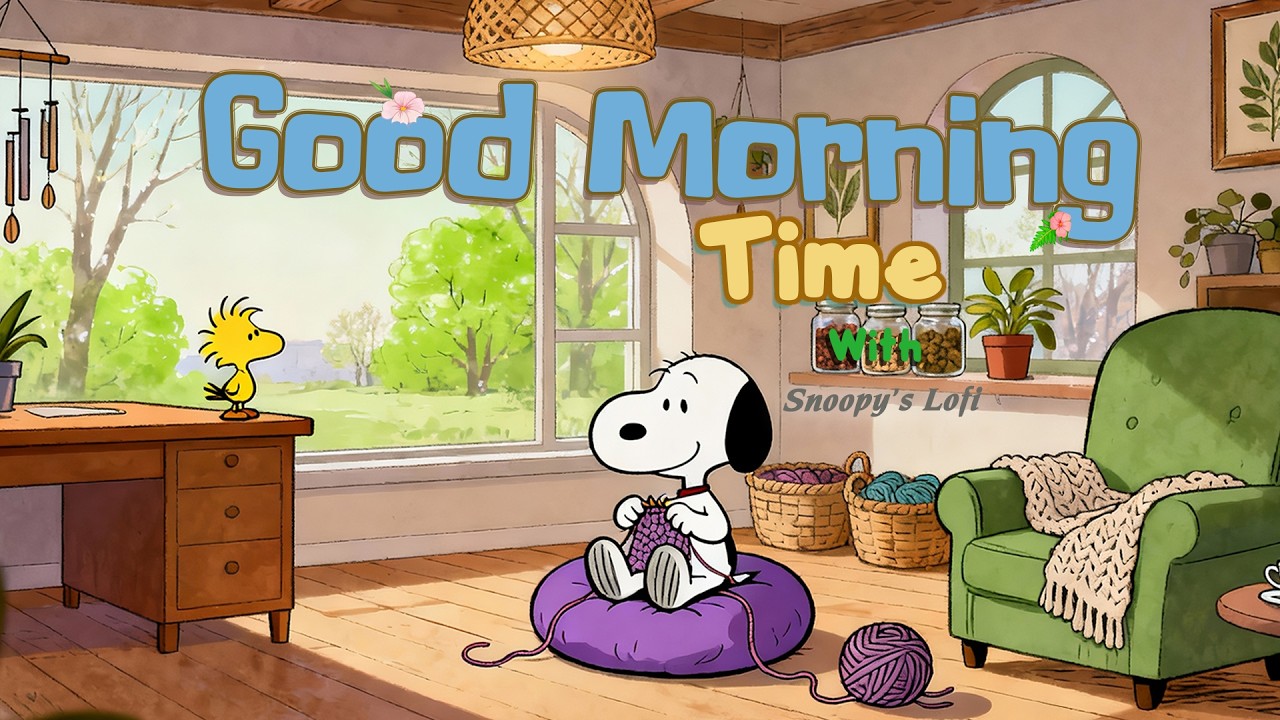 Soft Morning Lofi Jazz with Snoopy 🌿 Calm Home Vibes for Focus, Study & Gentle Work