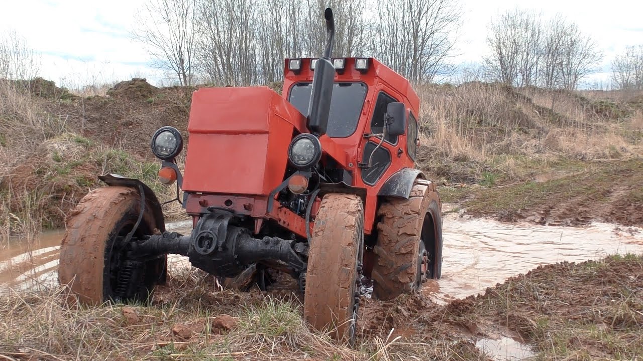 Tractor stuck in mud! Didn't expect it to do that!  The legendary Soviet tractor T-40AM off-road!!!