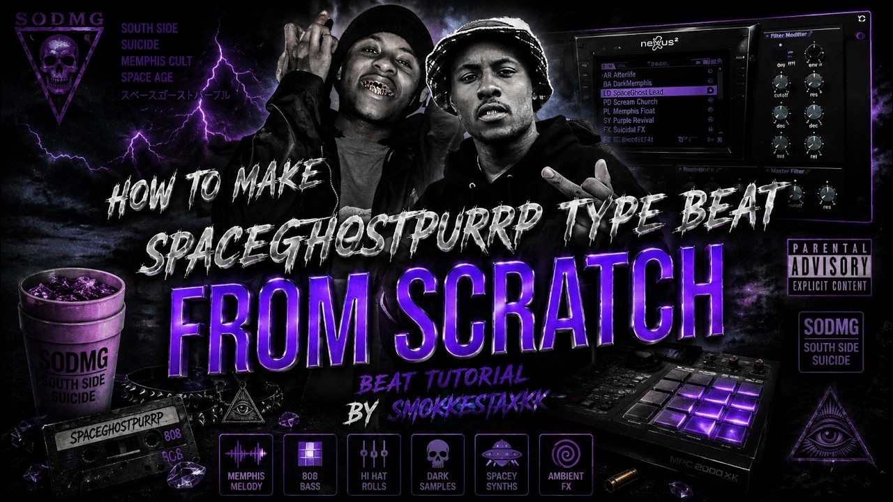 HOW TO MAKE SPACEGHOSTPURRP TYPE BEAT FROM SCRATCH | BEAT TUTORIAL BY SMOKKESTAXKK