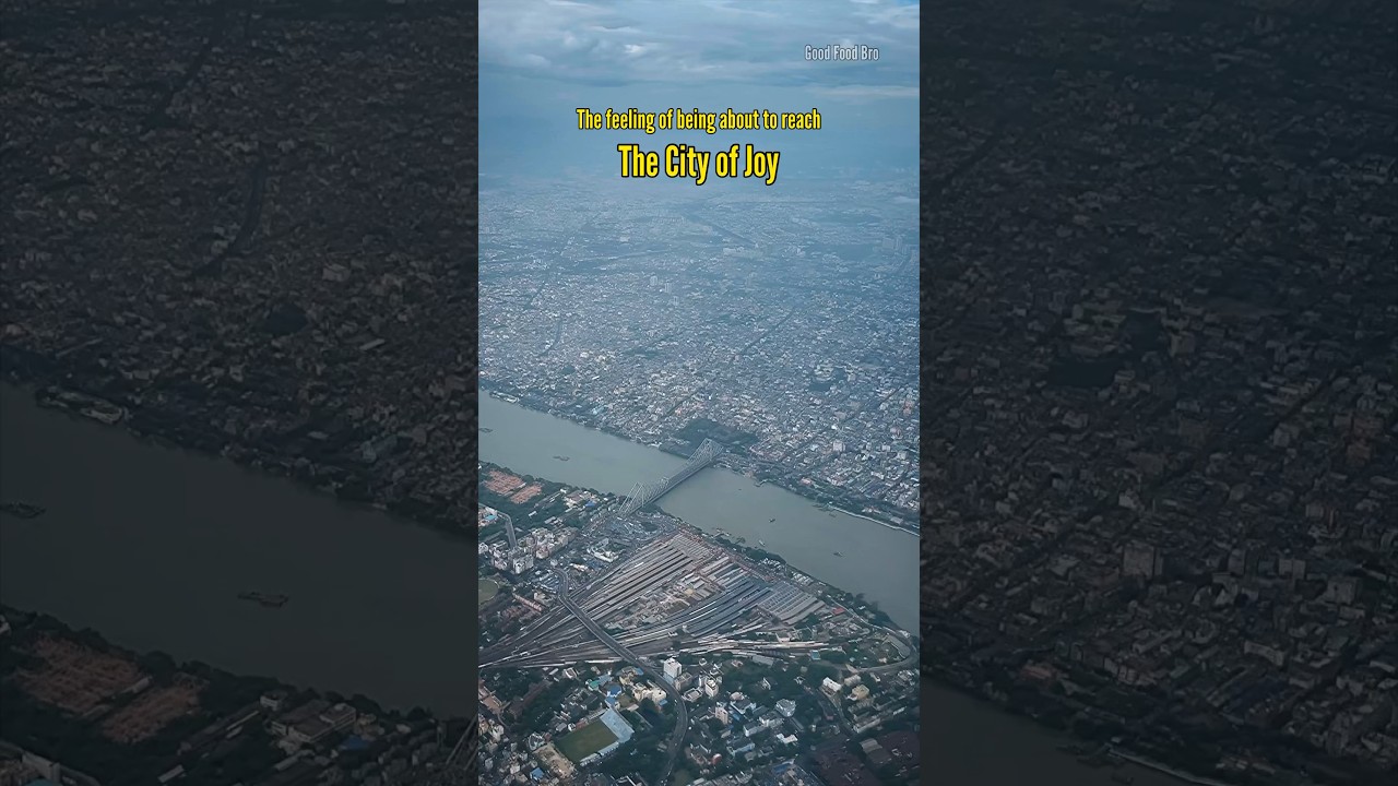 Kolkata Howrah aerial view from flight #goodfoodbro #shorts #aerialvideo #kolkata #howrah