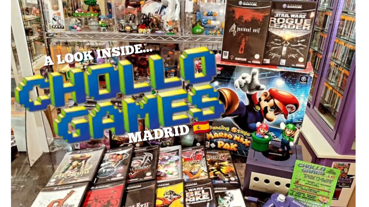 A look inside Chollo games Video game shop, Madrid ,Spain