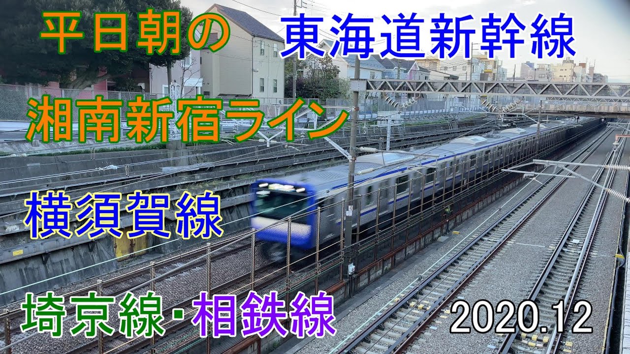 平日朝の東海道新幹線・横須賀線・湘南新宿ライン・埼京線　2020 12