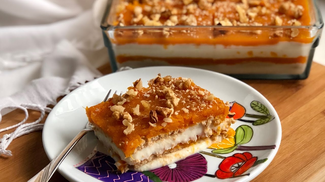 Balkabaklı biskuvili kolay pasta 👌🏼 Tam zamanıyken mutlaka deneyin😍