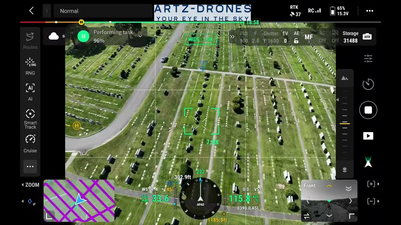 DJI Matrice 4E in Action Kensico Cemetery Surveying Demo. RTK Starlink Slate AX 