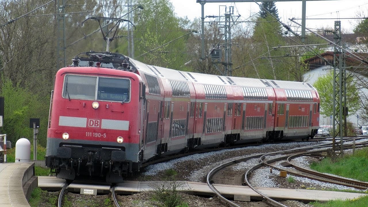 Germany: DB Regio Class 111 electric locos on passenger trains in the Landshut area
