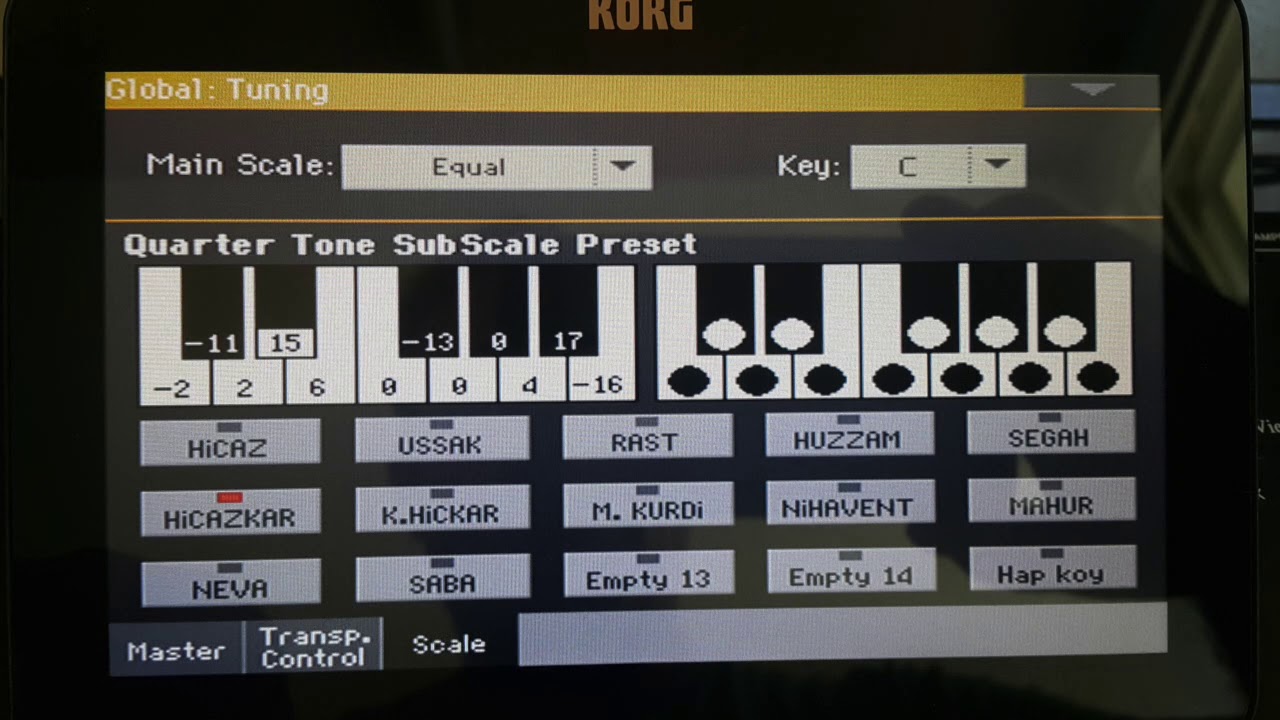 klavyede scala ayarlari koma nasil verilir (RE) korg yamaha ketron vs.