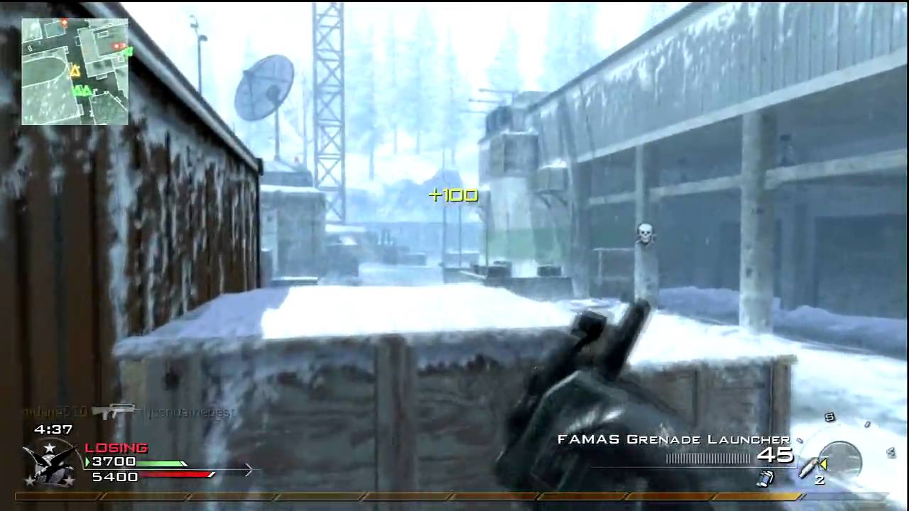 AMAZING! Modern Warfare 2 FAMAS Triple Spray - My first kill!