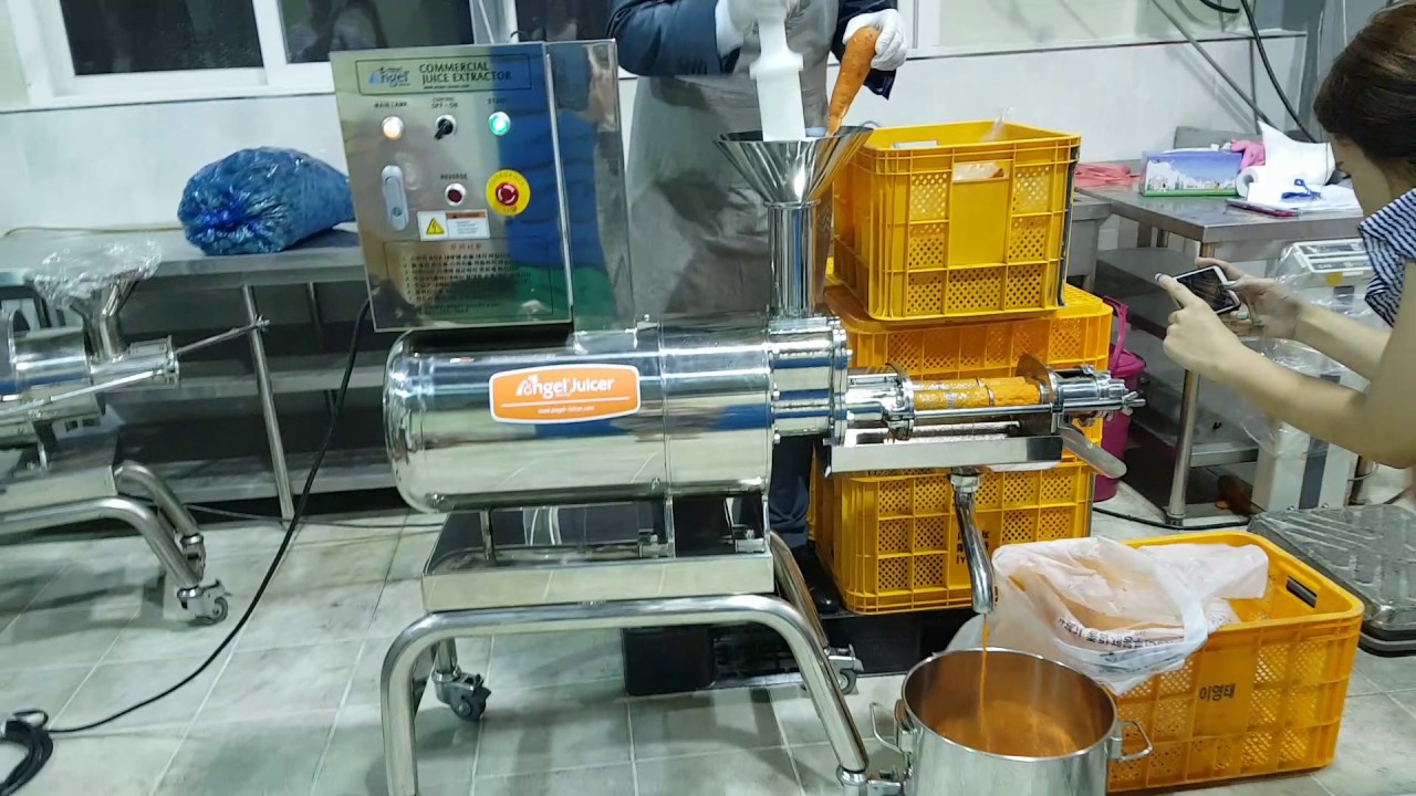 Angel New 60K commercial juicer juice 15kg of carrot in 9 minutes