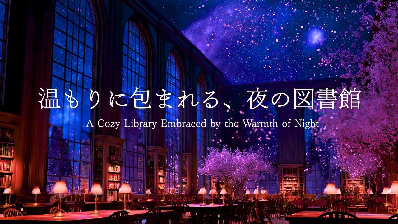 【夜のピアノBGM】温もりに包まれる夜の図書館｜一日の終わりに深く安らぐ癒しの時間|リラックス音楽｜大人の癒し時間｜癒し音楽｜睡眠用BGM｜夜のラウンジ｜ヒーリングミュージック