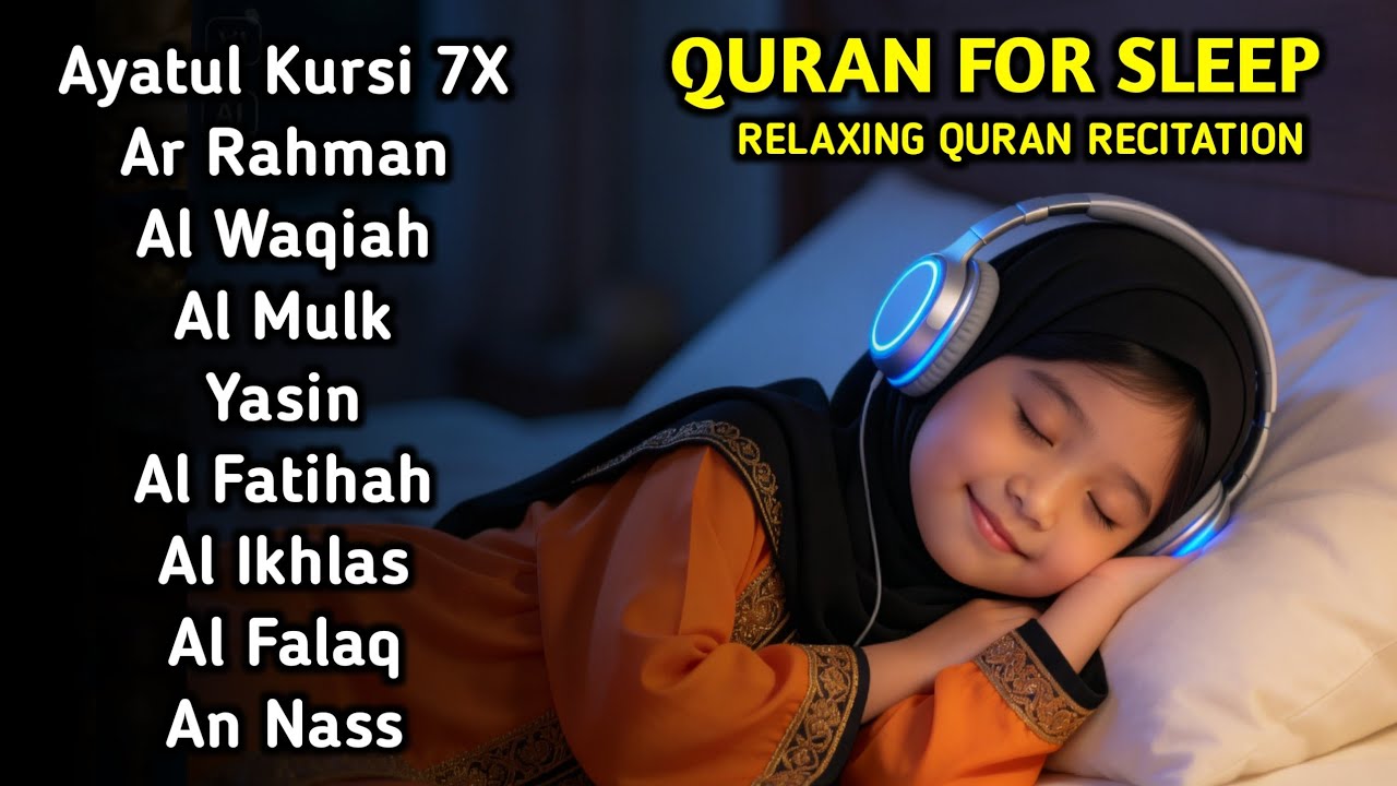 Quran recitation in a peaceful voice | Alfatiha, Yasin, AlWaqiah, Arrahman, - QURAN FOR SLEEP