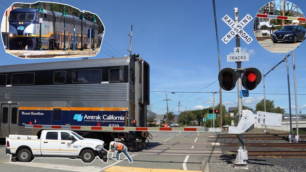 Amtrak CDTX 2010 & CDTX 8310 Cap Cor |Hi-Railer| Berrellesa St. Railroad Crossing Martinez CA