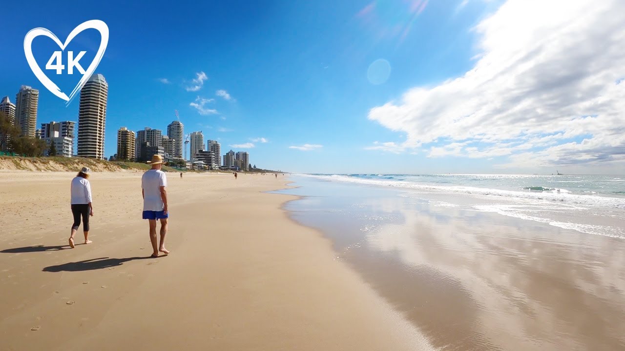 Virtual Walk To Beach On A Sunny Winter's Day - Gold Coast Australia - Southport To Surfers Paradise