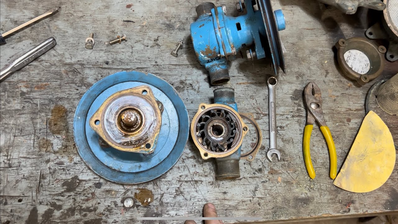 Marine Sherwood Raw Water Pump Inspection and Install On My Boat…