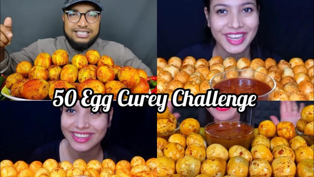 ASMR EATING 50 EGGS CURRY CHALLENGE MUKBANG MASSIVE EATING SOUNDS 