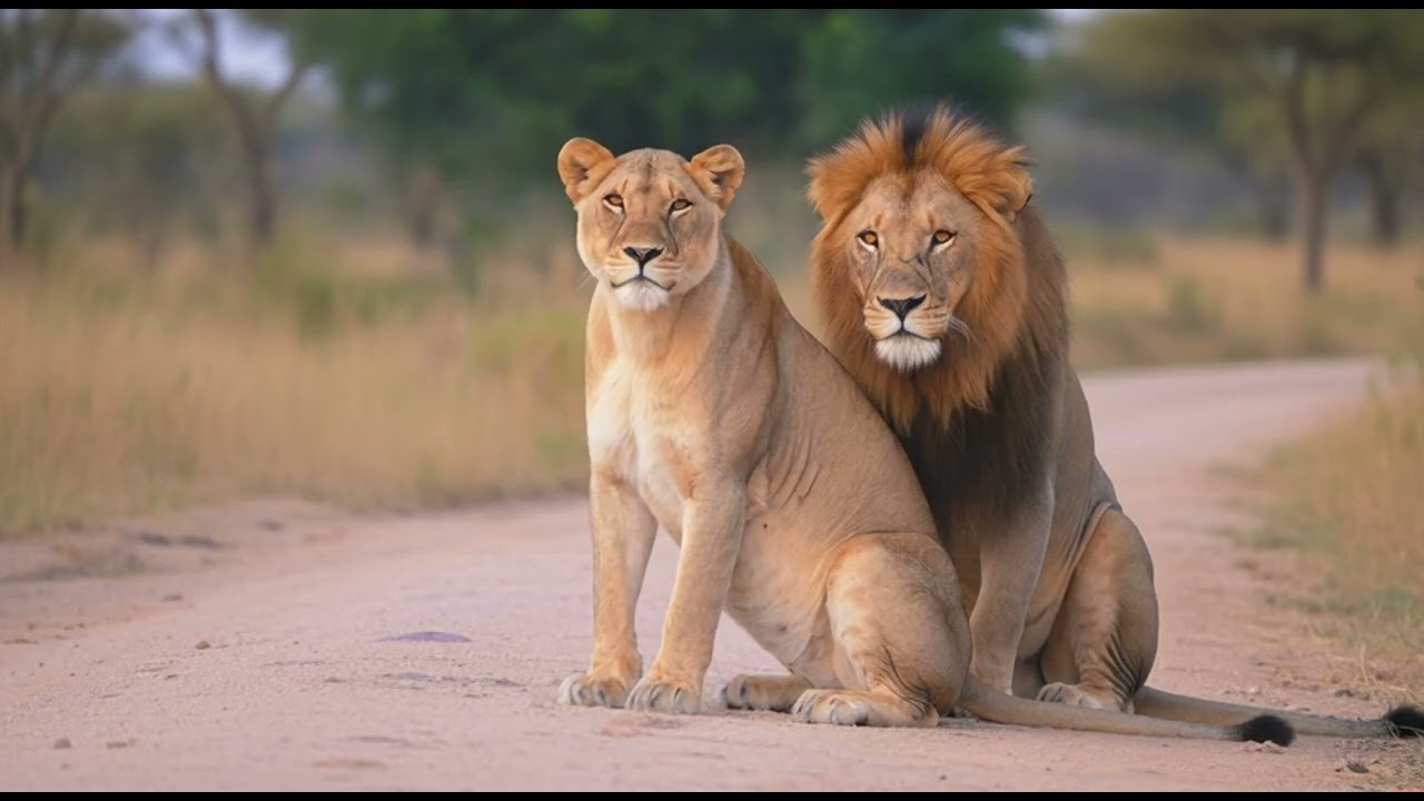 Heart of the Pride: Lion Couple Affection 🦁💞