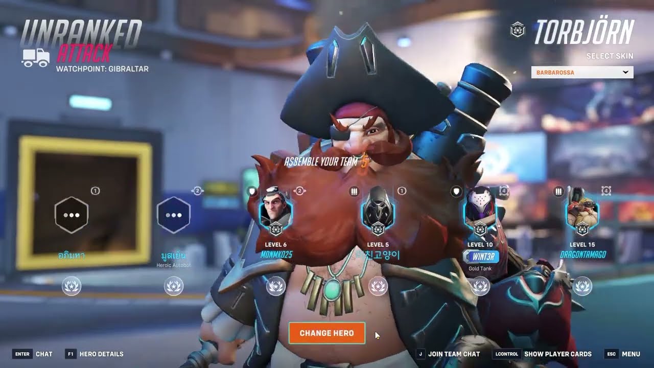 Overwatch2: Torbjorn gameplay Watchpoint Gibraltar (no commentary)