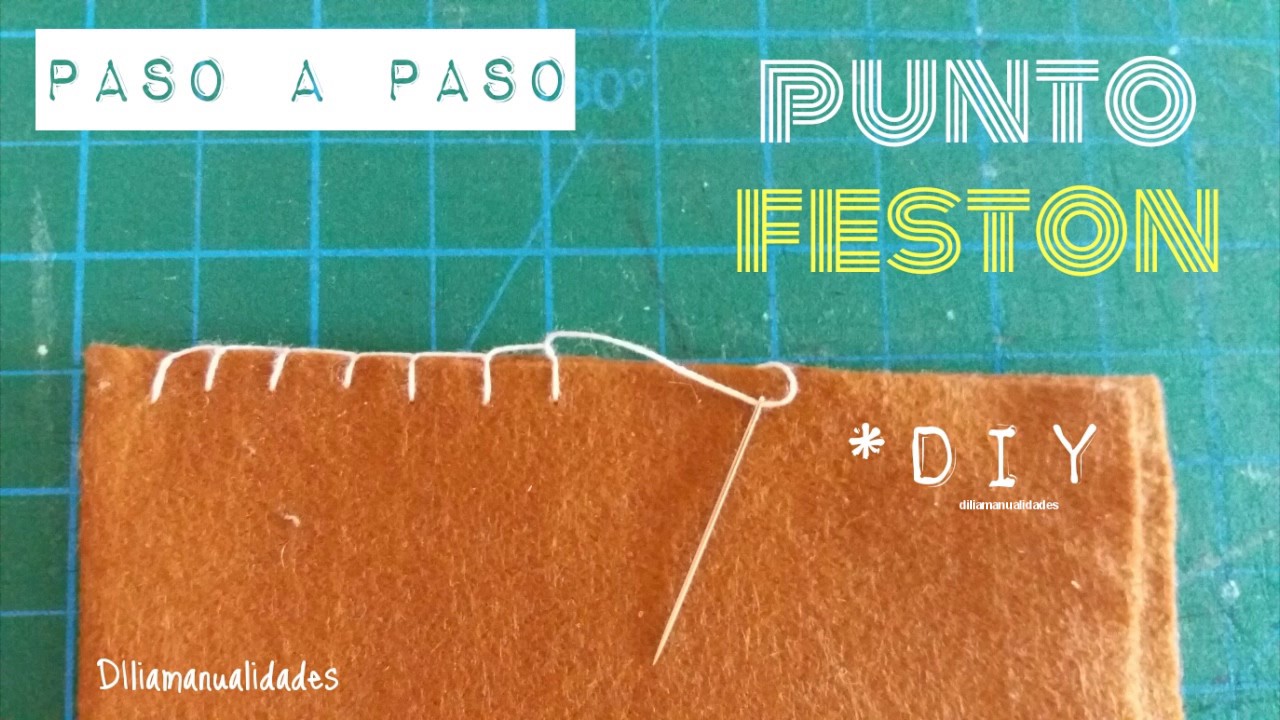 Como hacer punto feston   bordado - mantas - Blanket stitch